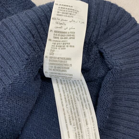 Vintage Abercrombie & Fitch Wool Blend Blue Double Moose Sweater Med - Picture 4 of 9